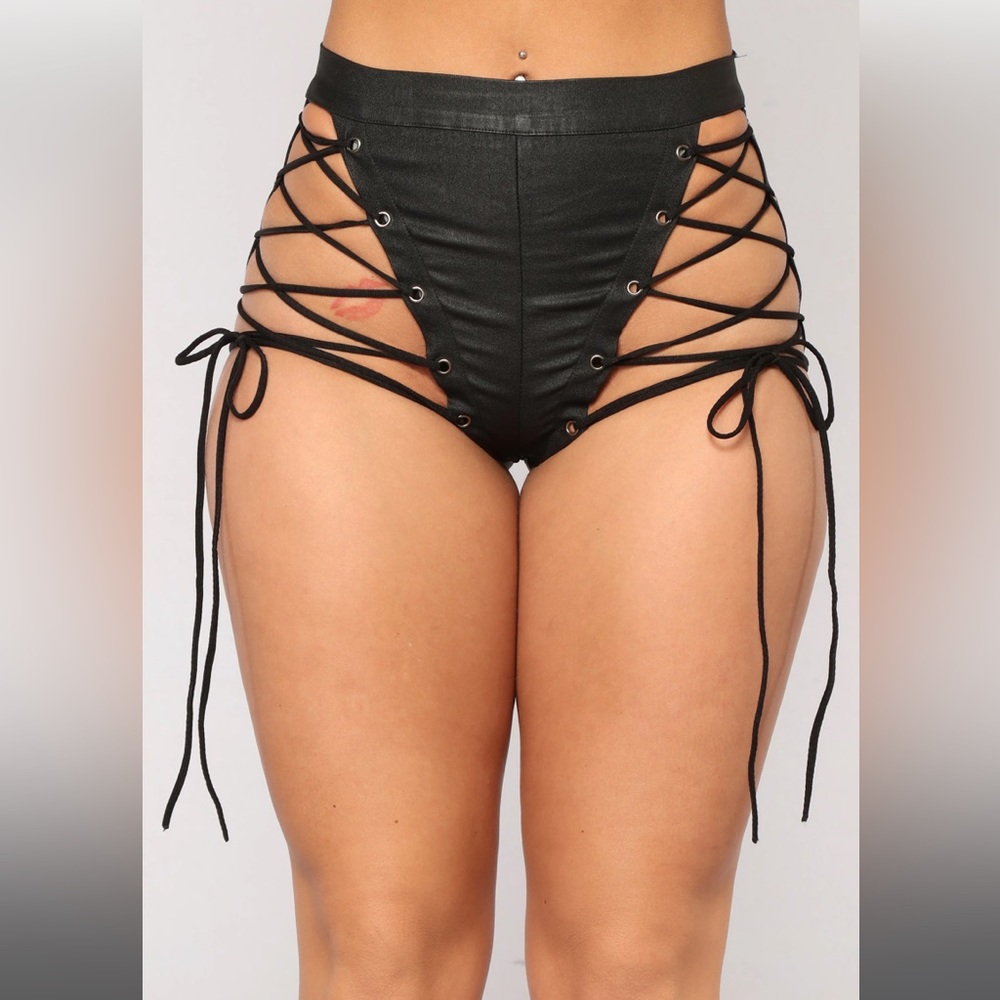 FashionNova Wild One Lace Up Shorts
